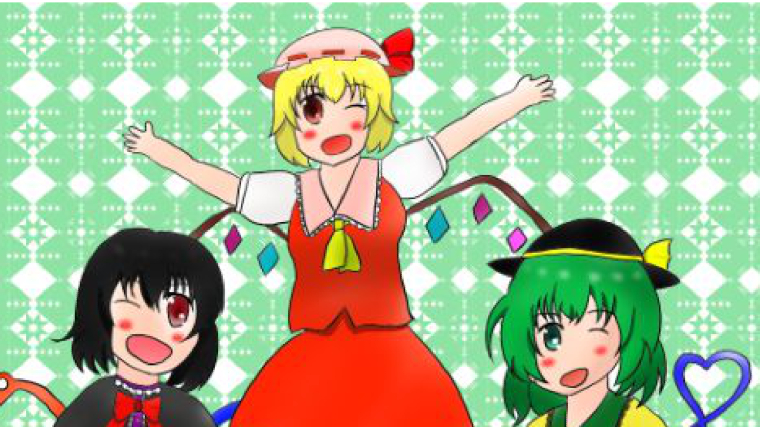 【東方イラスト】元気いっぱいな三人娘（EX３人娘）